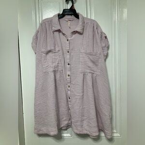 Free People Lavender Fog Not So Basic ShirtdressTunic 100% Cotton
